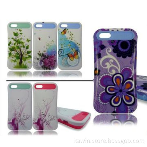 Water Transfer Printing PC+Silicone Cover for iPhone 5